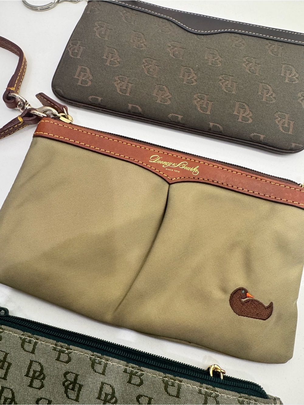 Dooney & Bourke Olive, Brown and Dark Brown Trio Wristlet Set - Picture 5 of 7